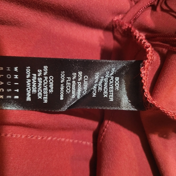 White House Dark Rouge Market  Flapper Fringe Cocktail Dress Size Small - Picture 4 of 6